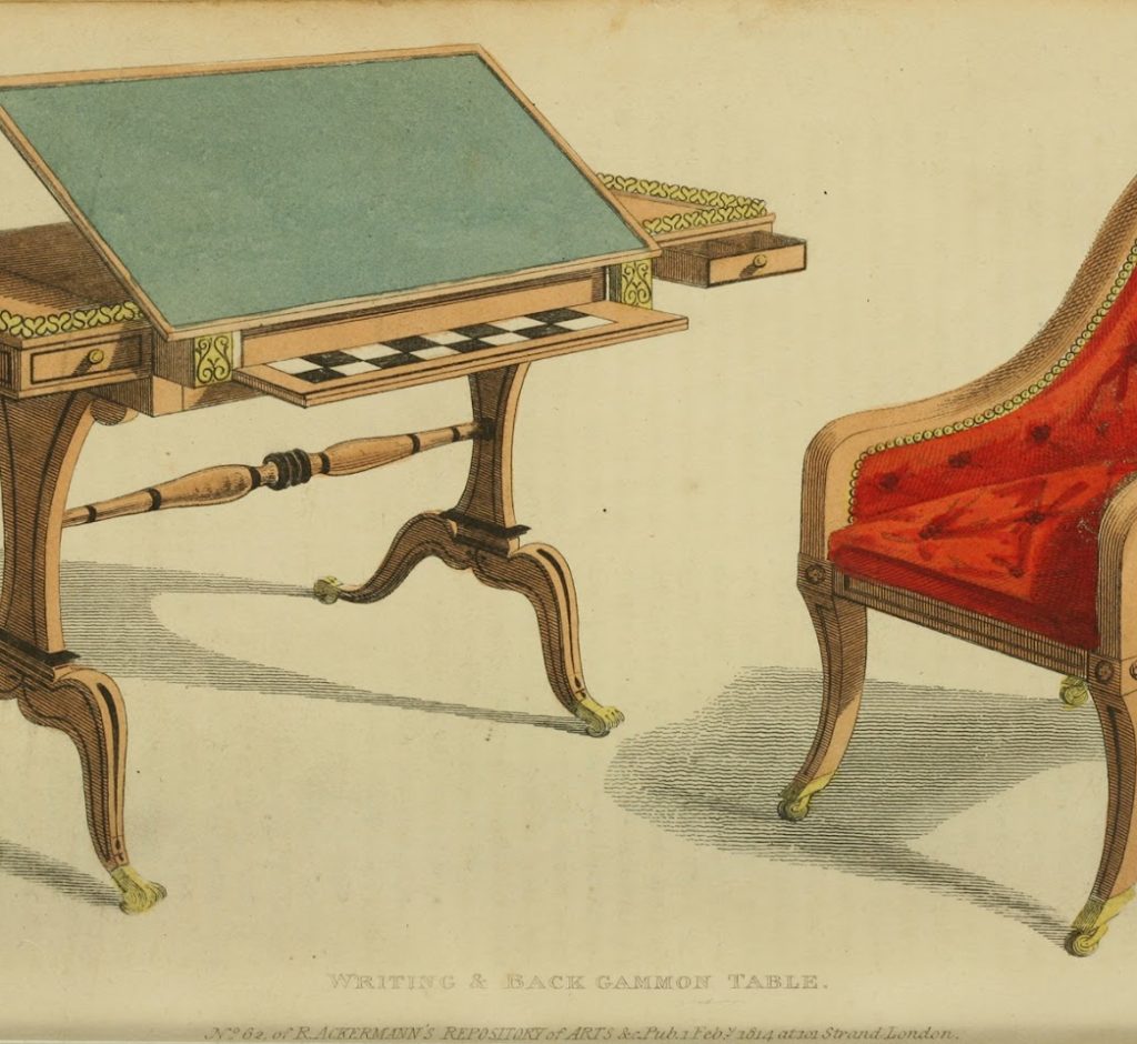 1814 - Convertible Writing-Game Table. Credits: https://www.periodoakantiques.co.uk/