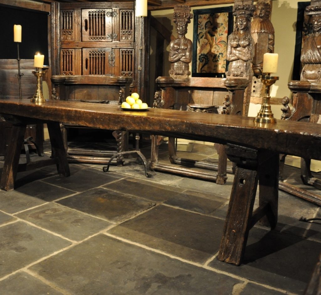 A truly magnificent tudor oak trestle table from the late medieval period. Circa 1520. Credits: https://www.periodoakantiques.co.uk